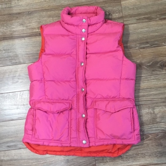 J. Crew Jackets & Blazers - J. Crew Pink Orange Puffer Vest with Pockets